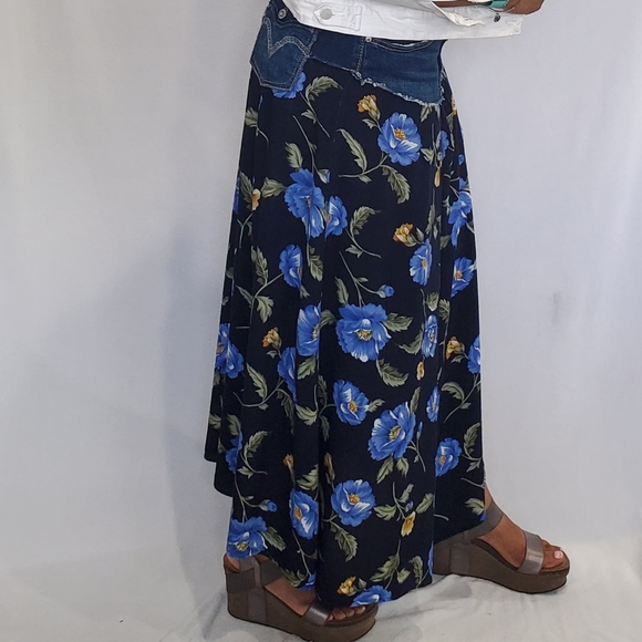 DenimDuOver Floral Maxi Skirt Size L - Picture 3 of 5